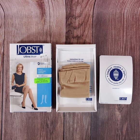 Jobst Medical Compression Stockings Natural 15-20mmHg Large Petite Knee CT - Picture 11 of 13
